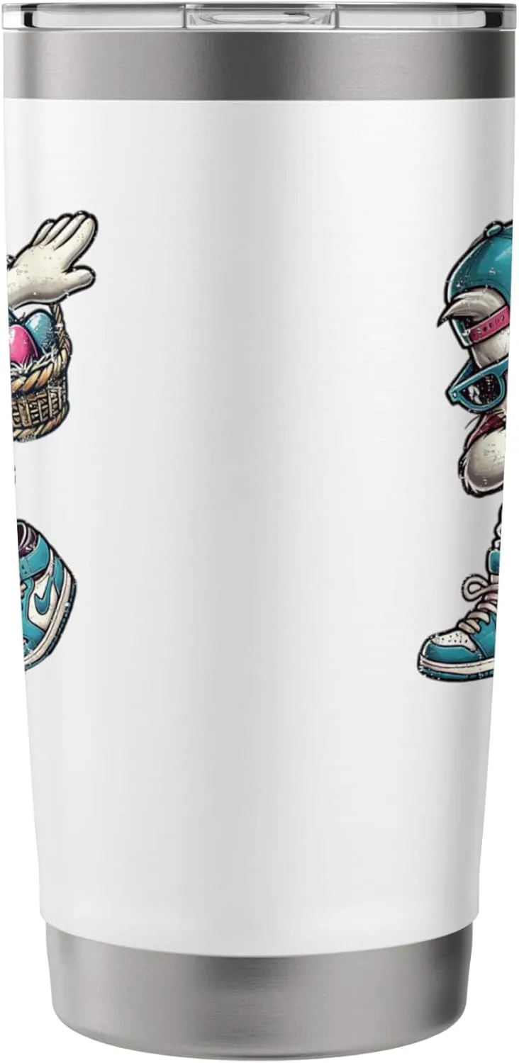 Funny Dabbing Sneaker Head Easter Bunny Easter Egg Hunt Stainless Steel Insulated Tumbler