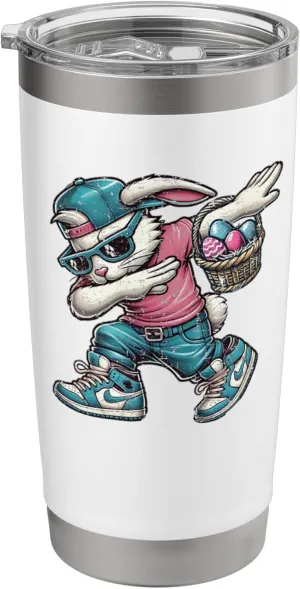 Funny Dabbing Sneaker Head Easter Bunny Easter Egg Hunt Stainless Steel Insulated Tumbler