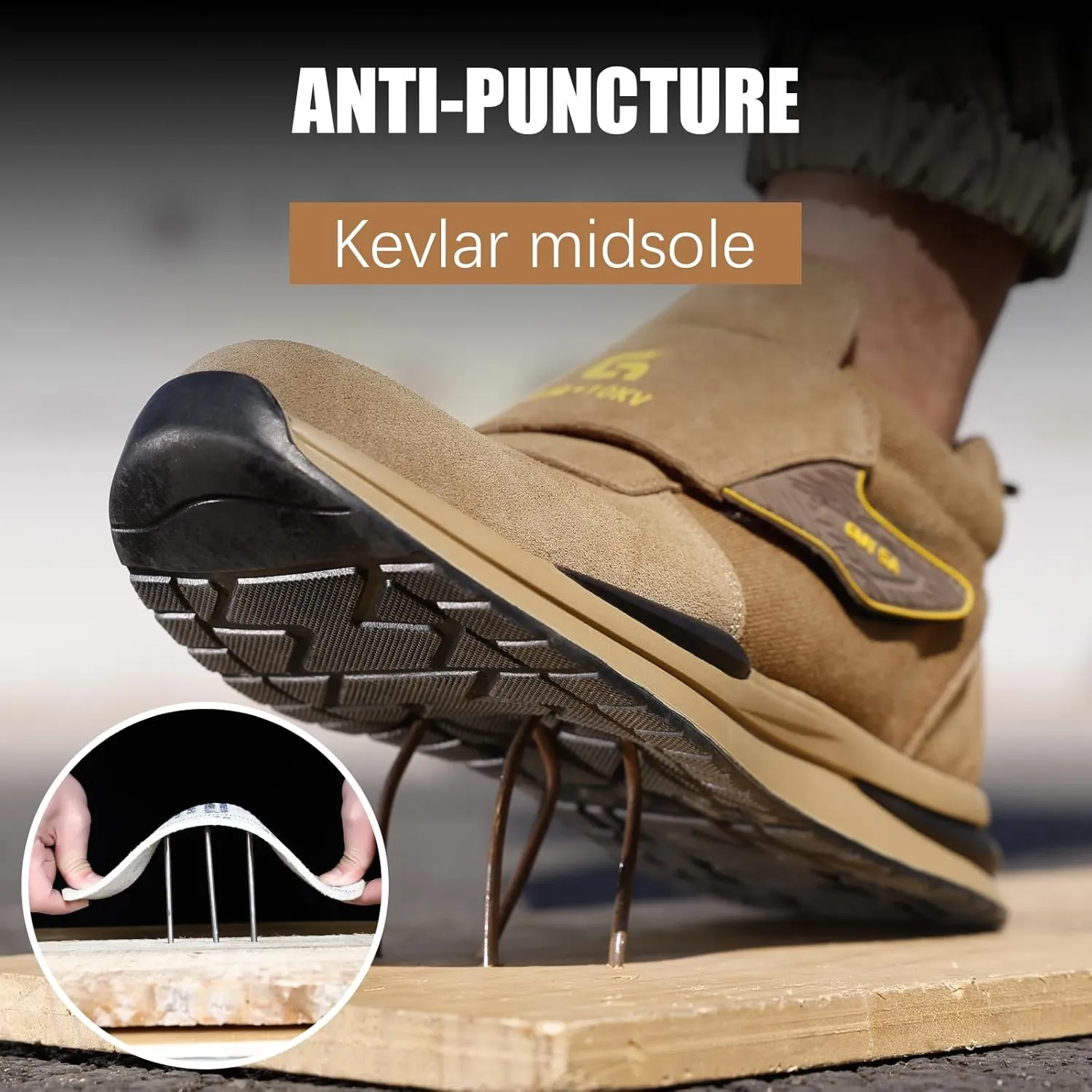 GLANOUDUN Welding Work Boots for Men Slip on Steel Toe Shoes for Men Indestructible Steel Toe Boots Welder Men's Working Shoes Fireproof Safety Footwear for Construction Men's Work & Safety Footwear