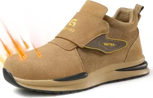 GLANOUDUN Welding Work Boots for Men Slip on Steel Toe Shoes for Men Indestructible Steel Toe Boots Welder Men's Working Shoes Fireproof Safety Footwear for Construction Men's Work & Safety Footwear
