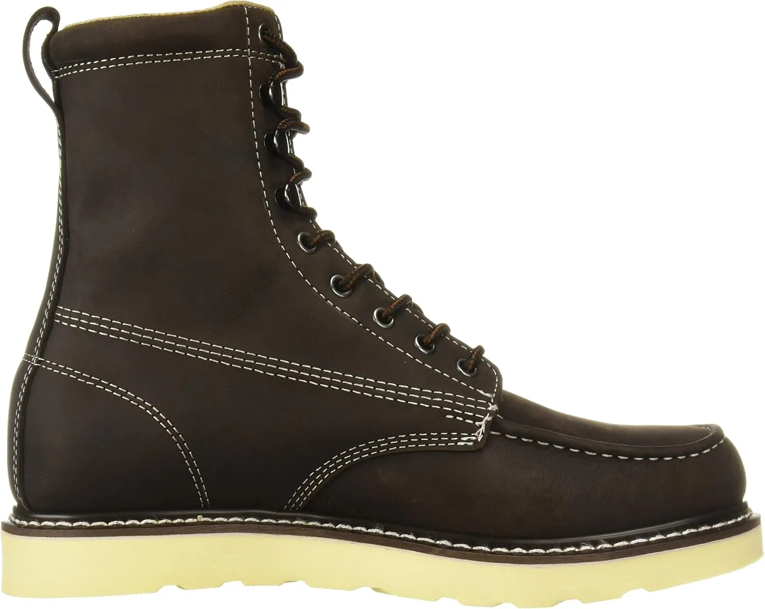Golden Fox 8" Men's Moc Toe Wedge Comfortable Leather Work Boots, Goodyear Welt Construction, Industrial, Ironworker