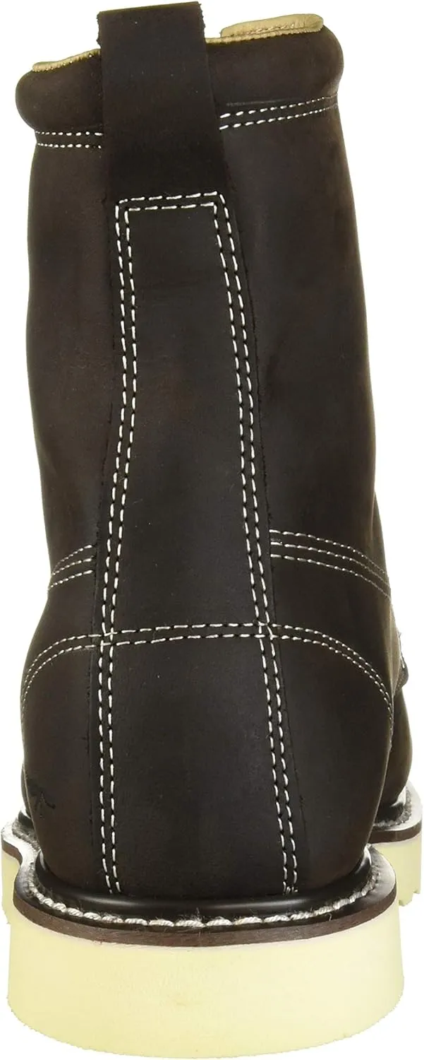 Golden Fox 8" Men's Moc Toe Wedge Comfortable Leather Work Boots, Goodyear Welt Construction, Industrial, Ironworker