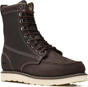 Golden Fox 8" Men's Moc Toe Wedge Comfortable Leather Work Boots, Goodyear Welt Construction, Industrial, Ironworker