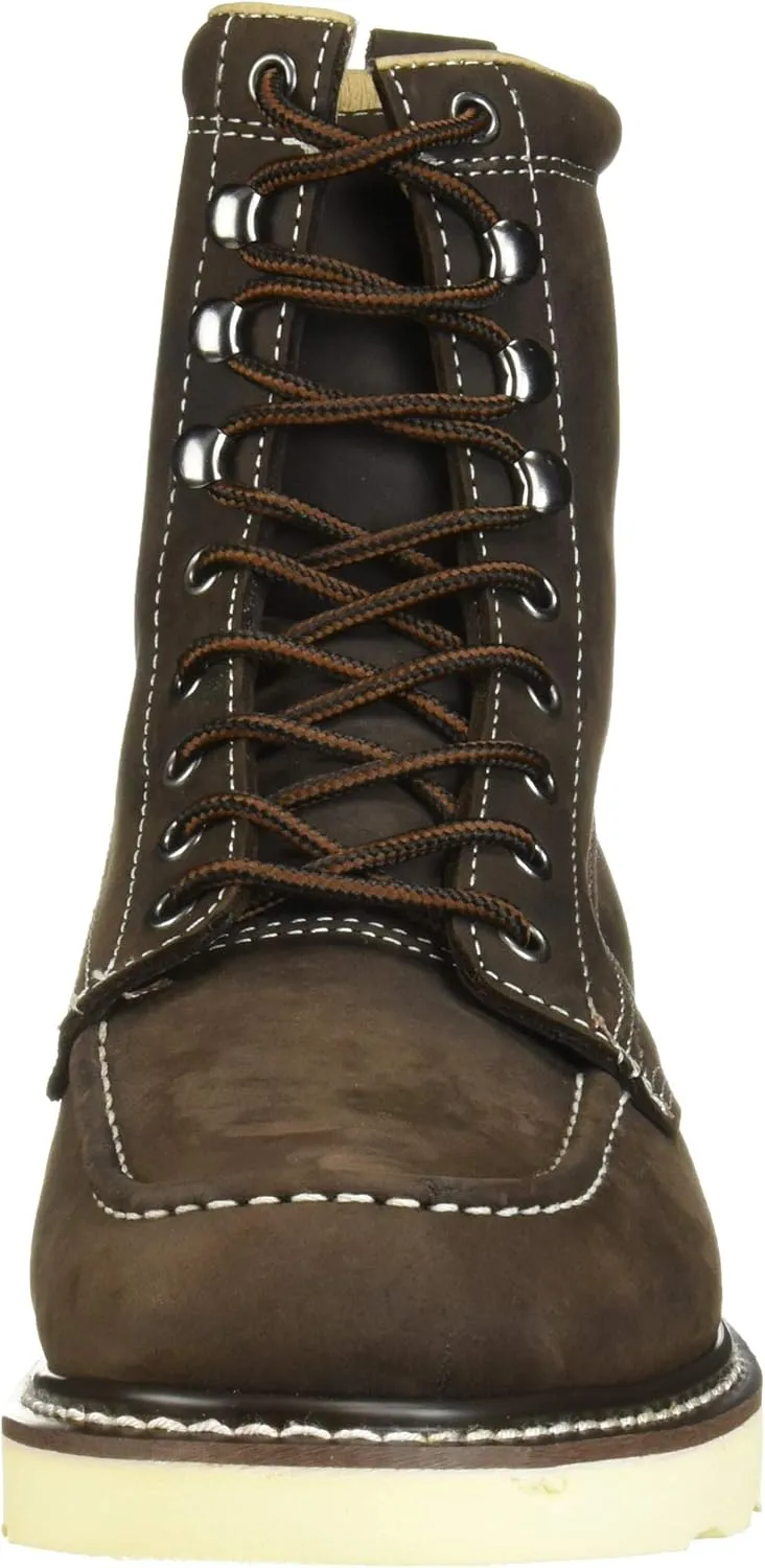 Golden Fox 8" Men's Moc Toe Wedge Comfortable Leather Work Boots, Goodyear Welt Construction, Industrial, Ironworker