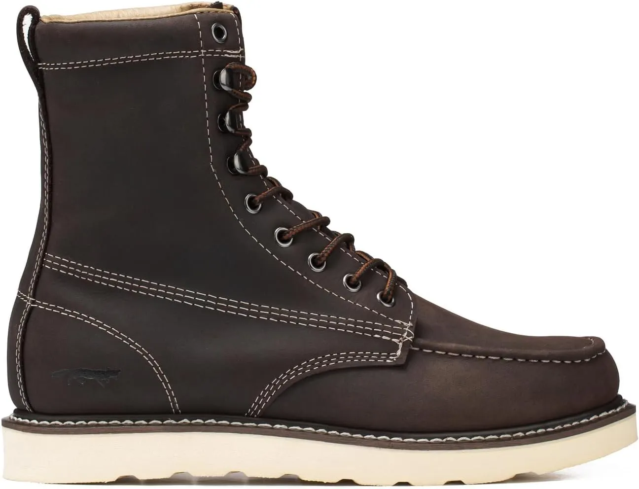 Golden Fox 8" Men's Moc Toe Wedge Comfortable Leather Work Boots, Goodyear Welt Construction, Industrial, Ironworker
