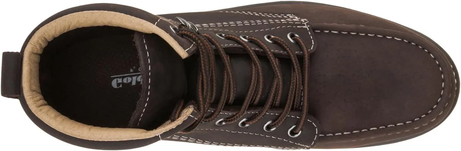 Golden Fox 8" Men's Moc Toe Wedge Comfortable Leather Work Boots, Goodyear Welt Construction, Industrial, Ironworker