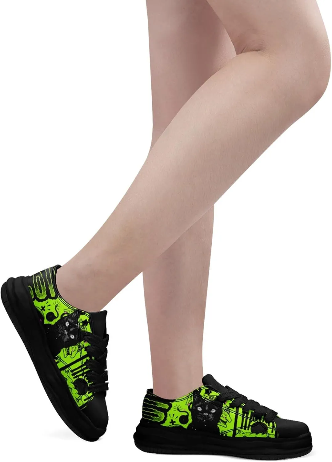 Gothic Skull Print Sneakers for Men Women – Low Top Canvas Shoes with Rubber EVA Sole, Punk Streetwear Fashion