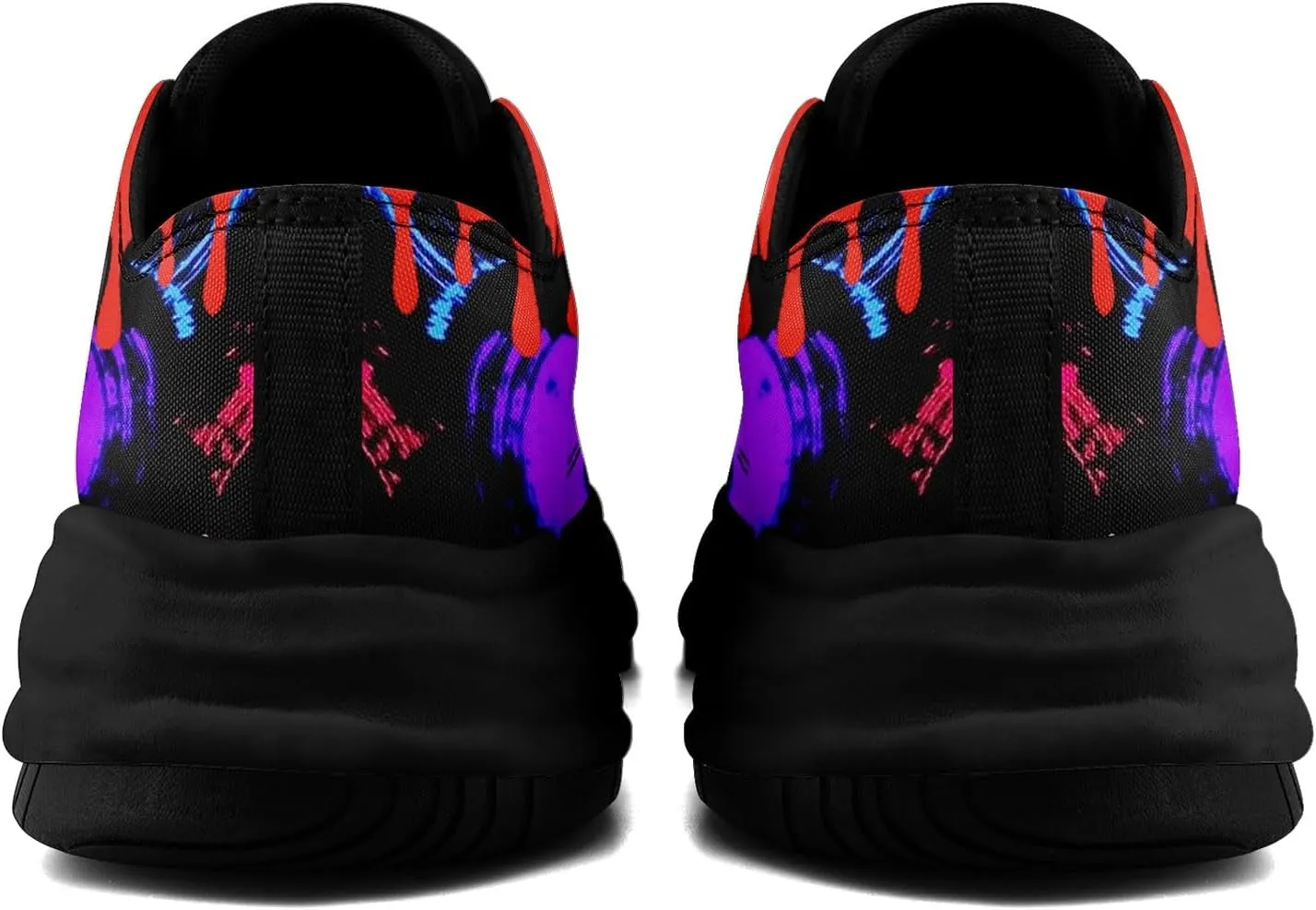 Gothic Skull Print Sneakers for Men Women – Low Top Canvas Shoes with Rubber EVA Sole, Punk Streetwear Fashion
