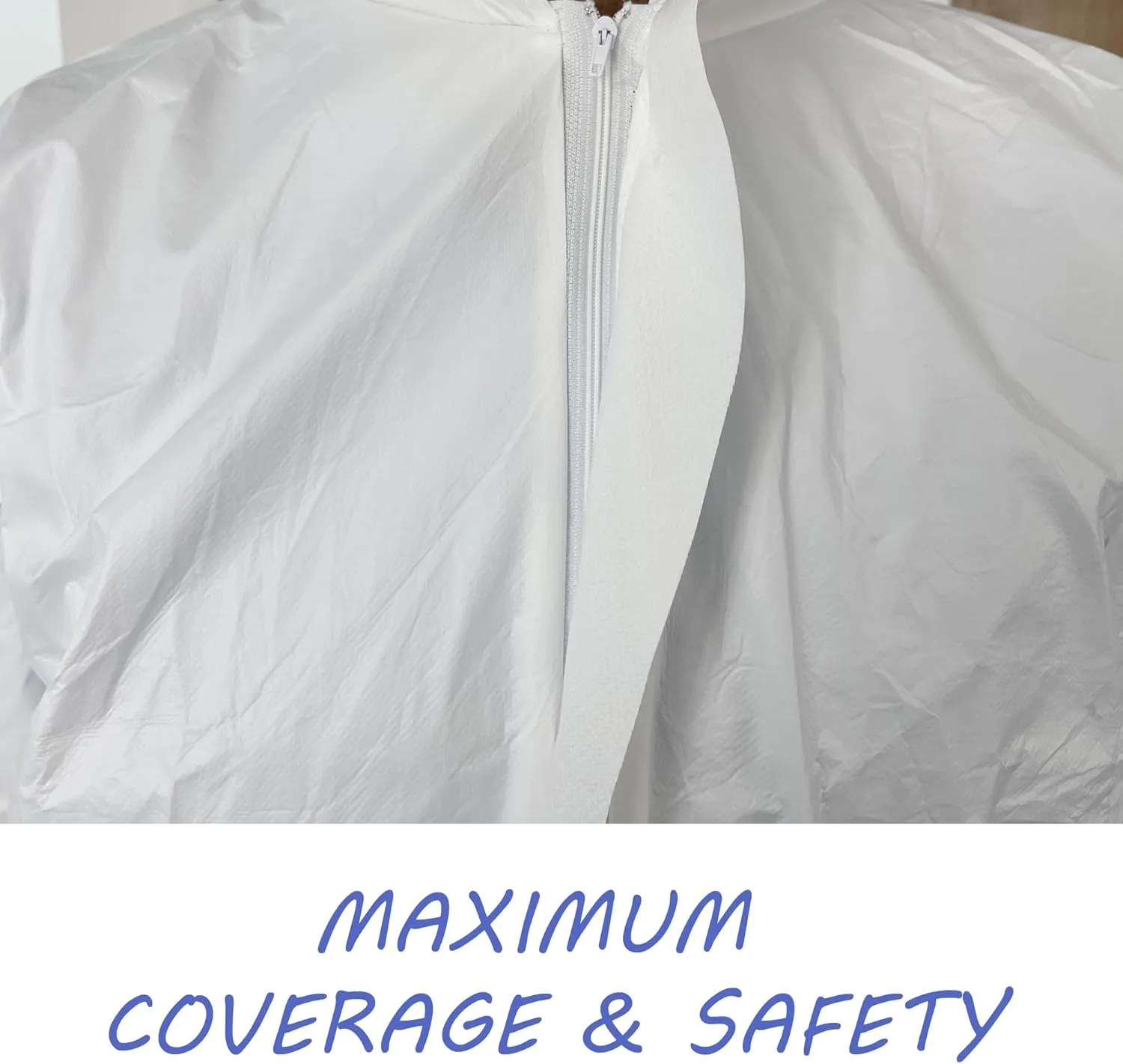 Hazmat Suits 5 PCS White Coveralls Disposable with Hood & Boots Waterproof PPE Jumpsuit for Men & Women
