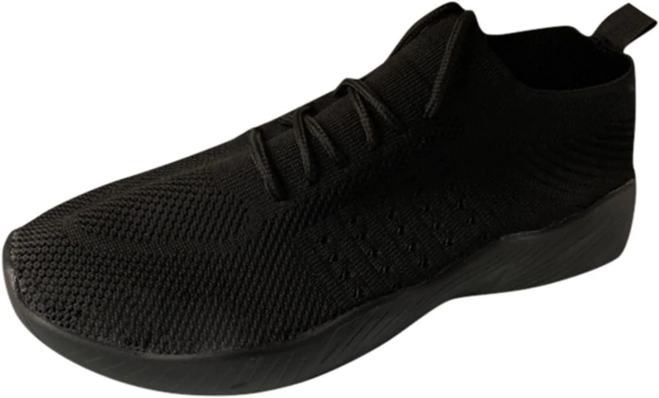 Hbeylia Women's Lace Up Sneakers Walking Running Hiking Sports Shoes Fashion Mesh Knitted Athletic Sneakers Platform Wedge Anti Skid Athletic Tennis Trainer Work Nursing Shoes for Ladies