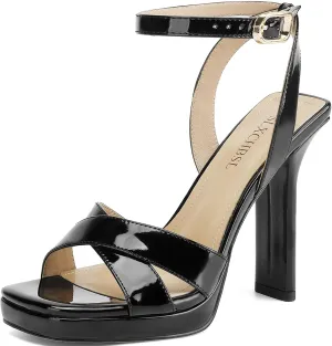 Heels for Women Platform Sandals Womens Chunky High Heels Open Toe Heeled Sandals Ankle Strap Womens Wedding Party Dress Shoes