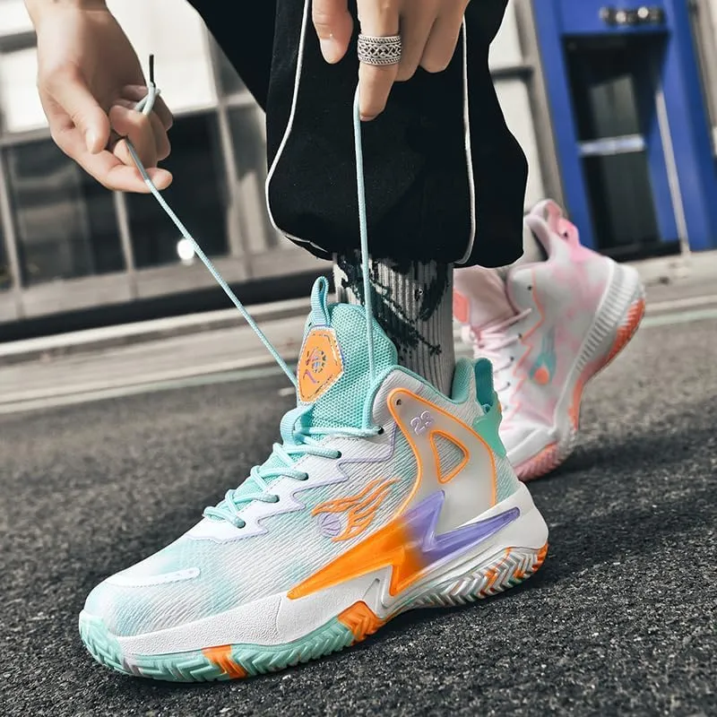 High Top Women Basketball Shoes Lightweight Fashion Outdoor Sports Shoes Unisex Sneakers Breathable Non Slip Basketball Shoes