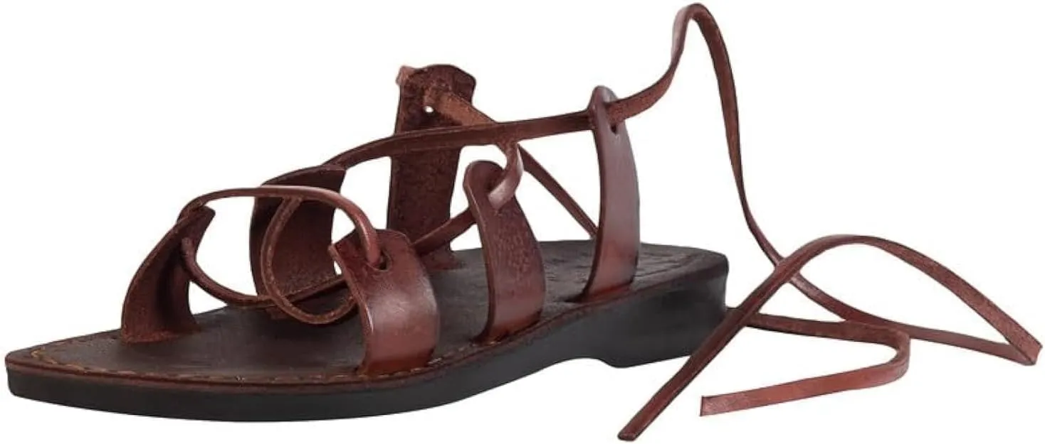 Holy Land Market Men/Women Biblical Jesus Leather/Suede Sandals/Slides From Jerusalem (Style V)