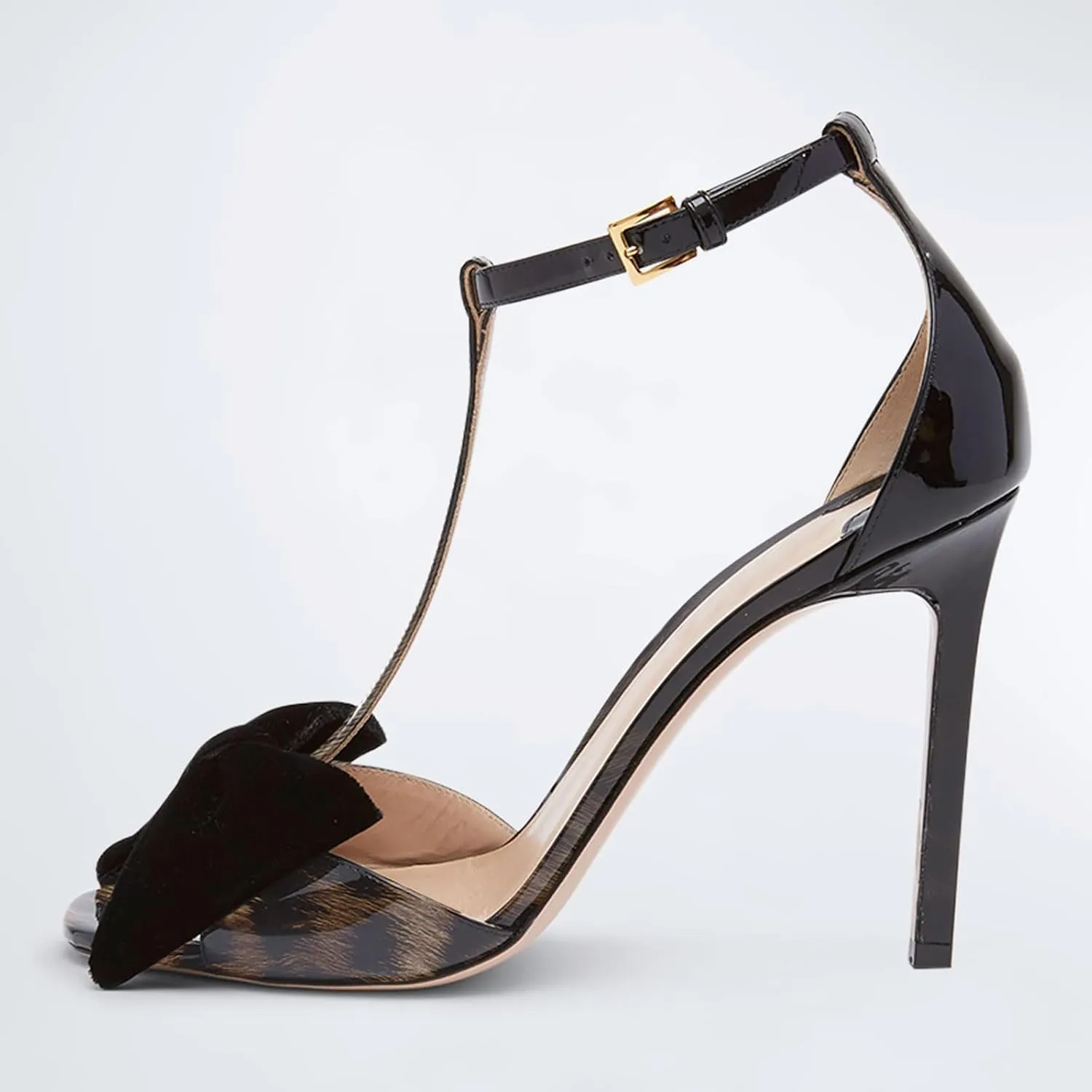 iadore Women Fashion Stiletto High Heel Shoes Open Square Toe with Bowknots Ankle Straps Buckle Sexy Summer Sandals Size 5-12 US