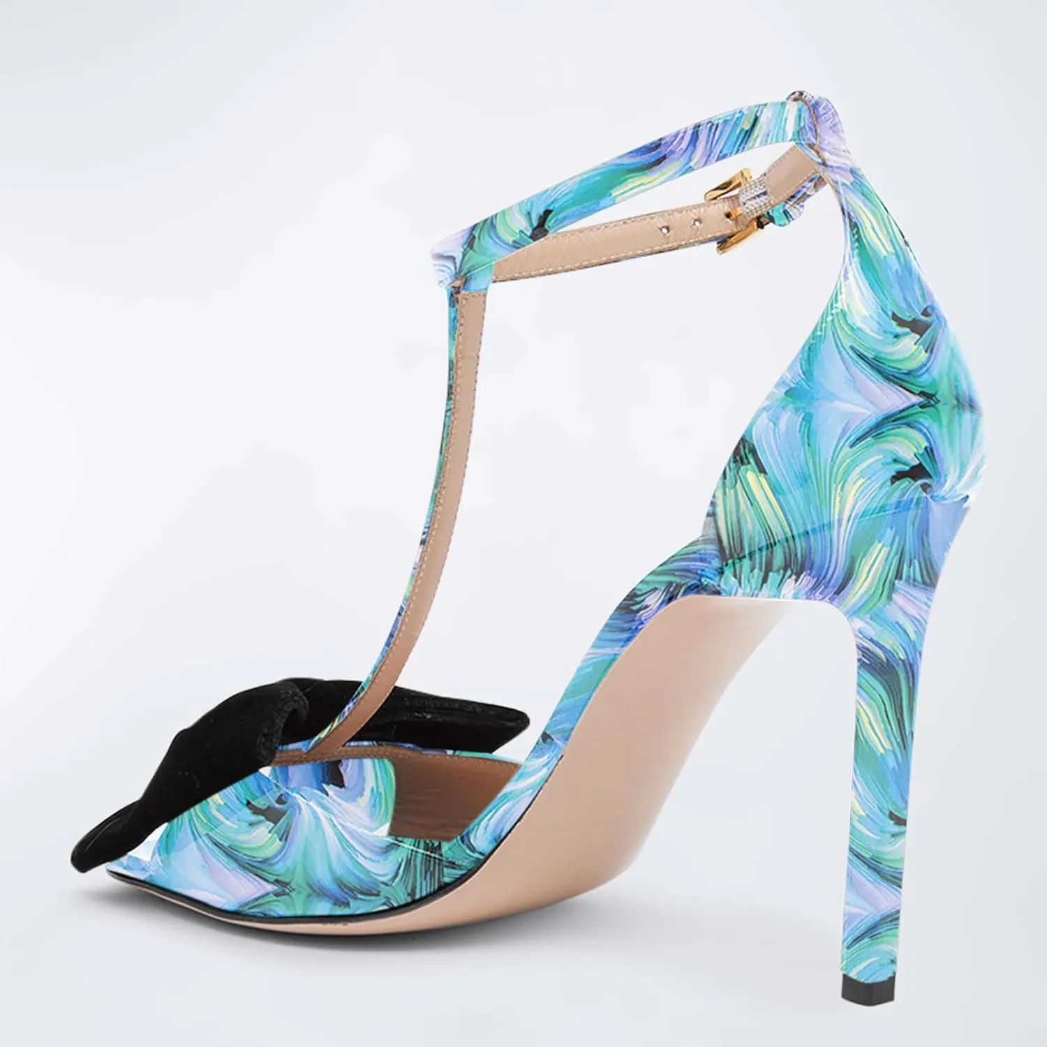 iadore Women Fashion Stiletto High Heel Shoes Open Square Toe with Bowknots Ankle Straps Buckle Sexy Summer Sandals Size 5-12 US