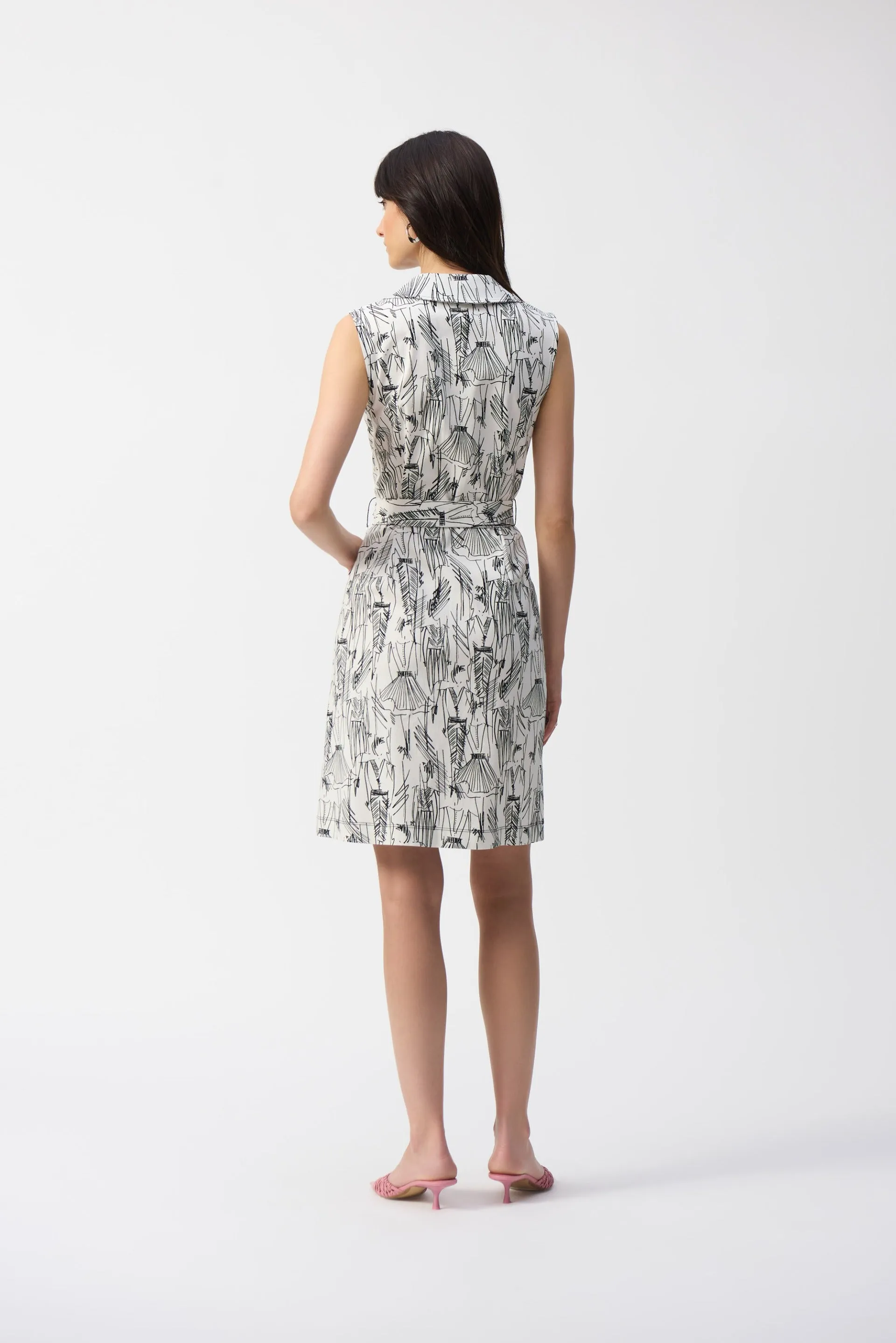 Joseph Ribkoff Vanilla/Black Millennium Conversational Print Sheath Dress Style 251241
