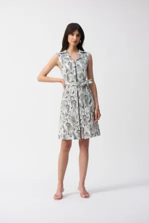 Joseph Ribkoff Vanilla/Black Millennium Conversational Print Sheath Dress Style 251241
