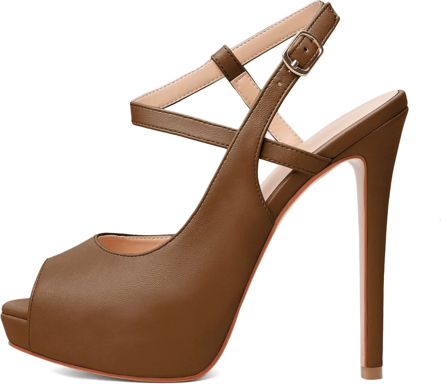 Joseywade Women Slingback Peep Toe Platform Pumps High Heel Sandals 5" Stiletto Heel Party Dress Shoes