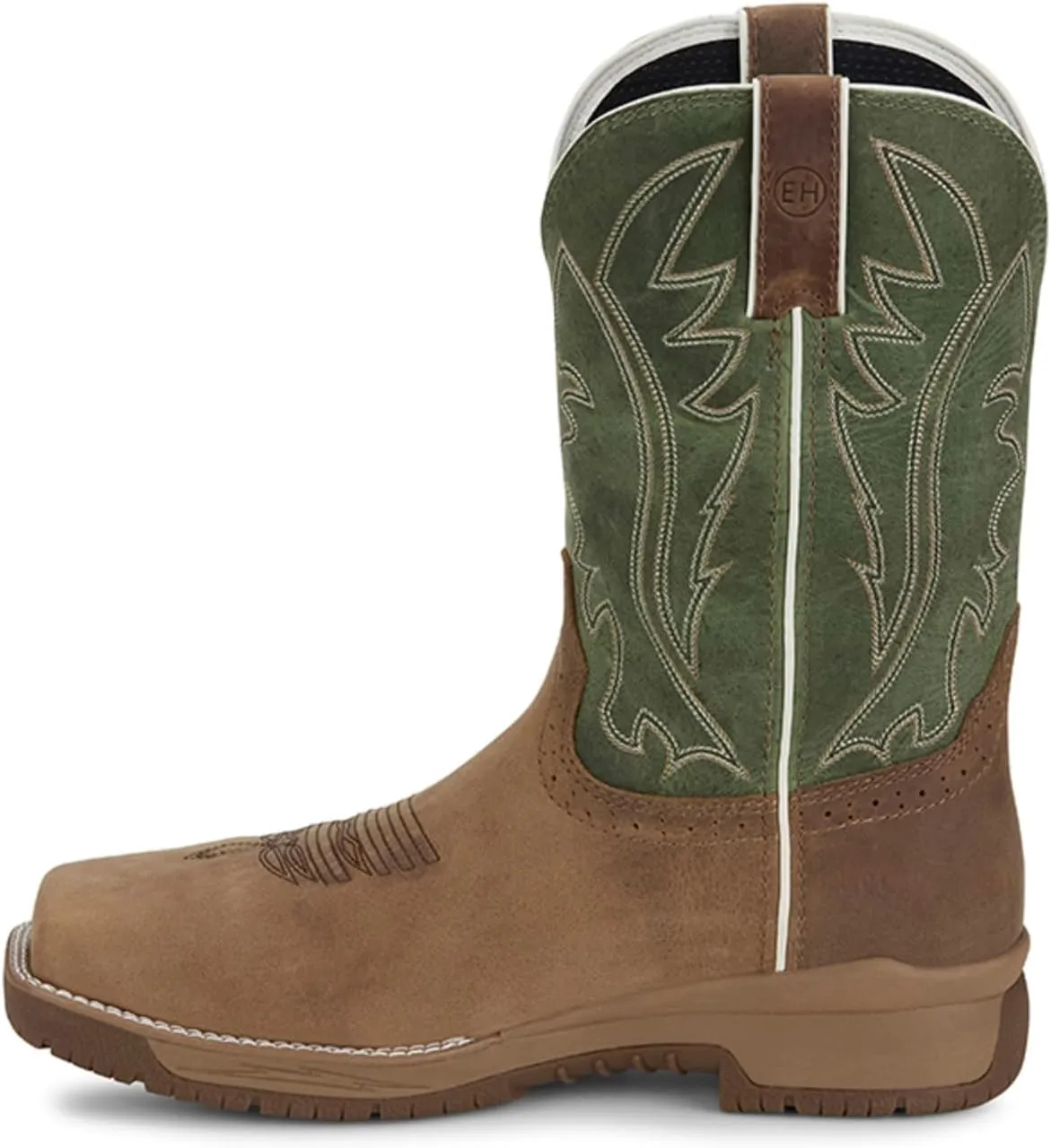 Justin NiTread 11” Composite Toe Boots for Men - Commander Collection - Square Toe Full-Grain Leather Men’s Work Boots with Comfort Footbed and Oil & Slip-Resistant Outsole