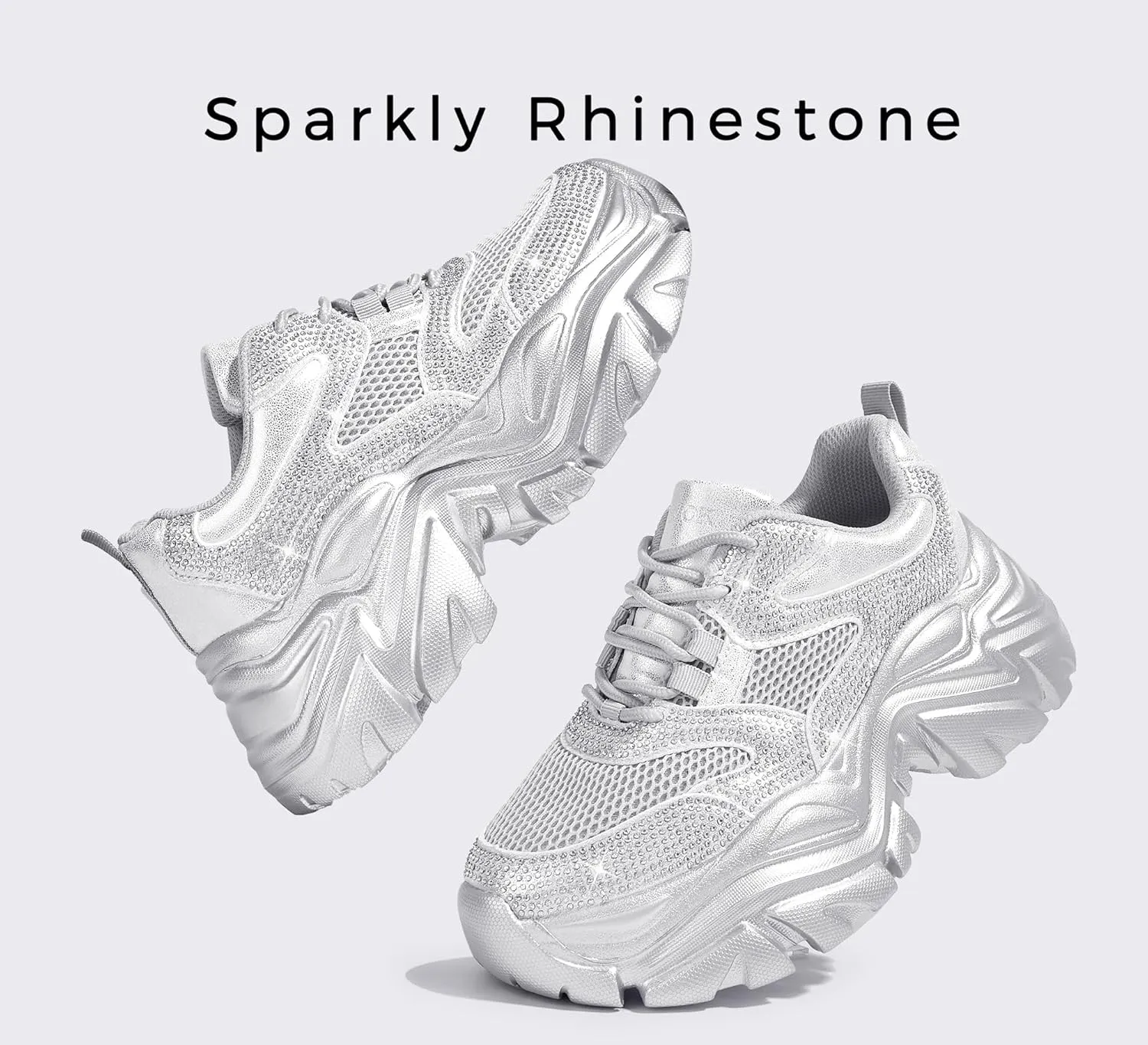 K KIP WOK Chunky Sneakers for Women Fashion Platform White Leather Casual Dad Shoes Comfortable Wedge Walking Sport Sneakers