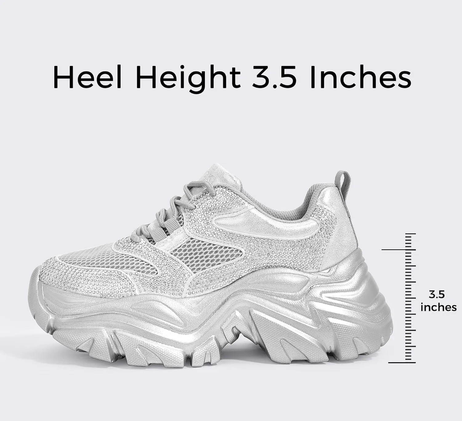 K KIP WOK Chunky Sneakers for Women Fashion Platform White Leather Casual Dad Shoes Comfortable Wedge Walking Sport Sneakers
