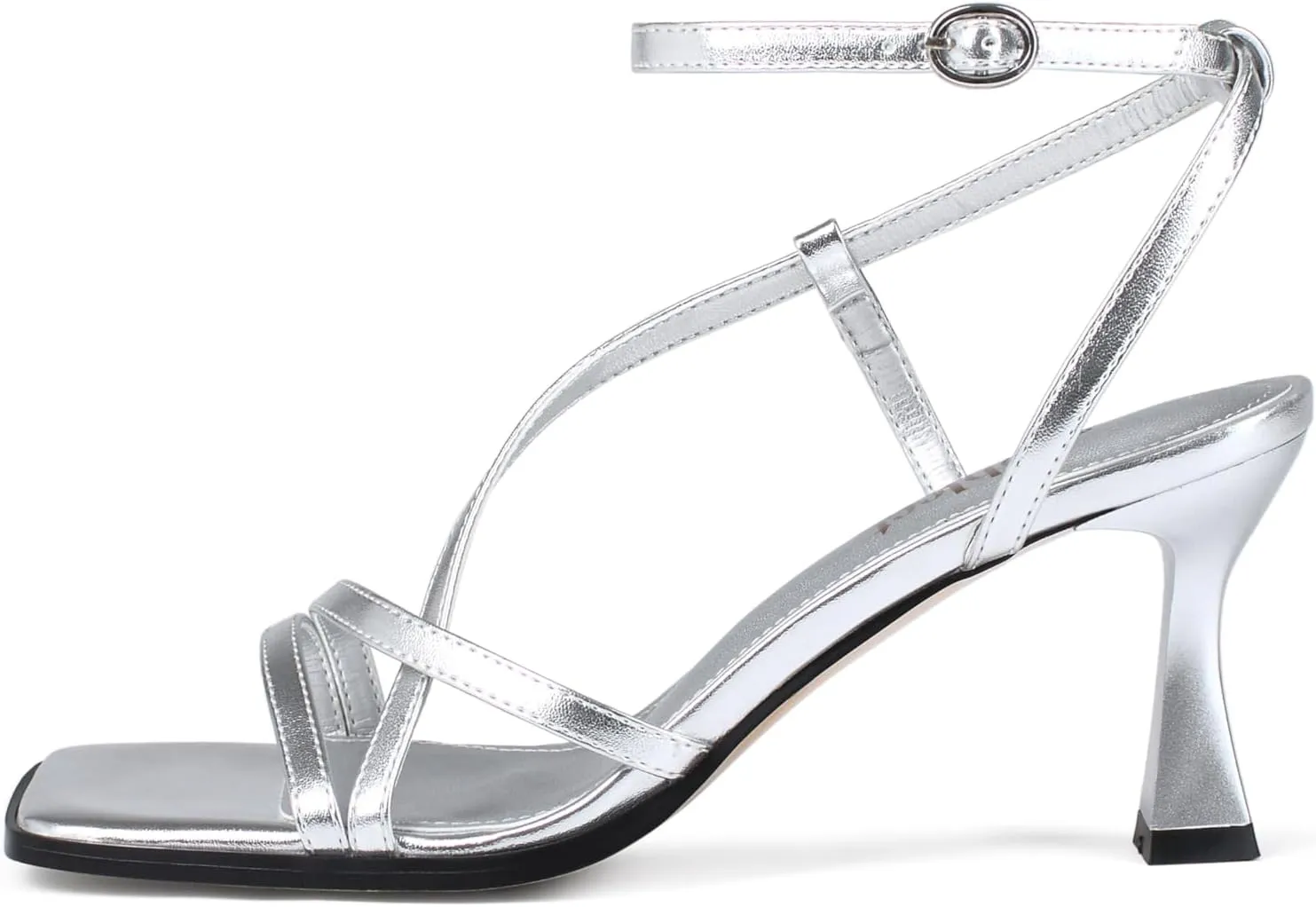 Kitten Heels for Women - Square Open Toe Strappy Heeled Sandals with Ankle Strap - Wedding Dress Heels