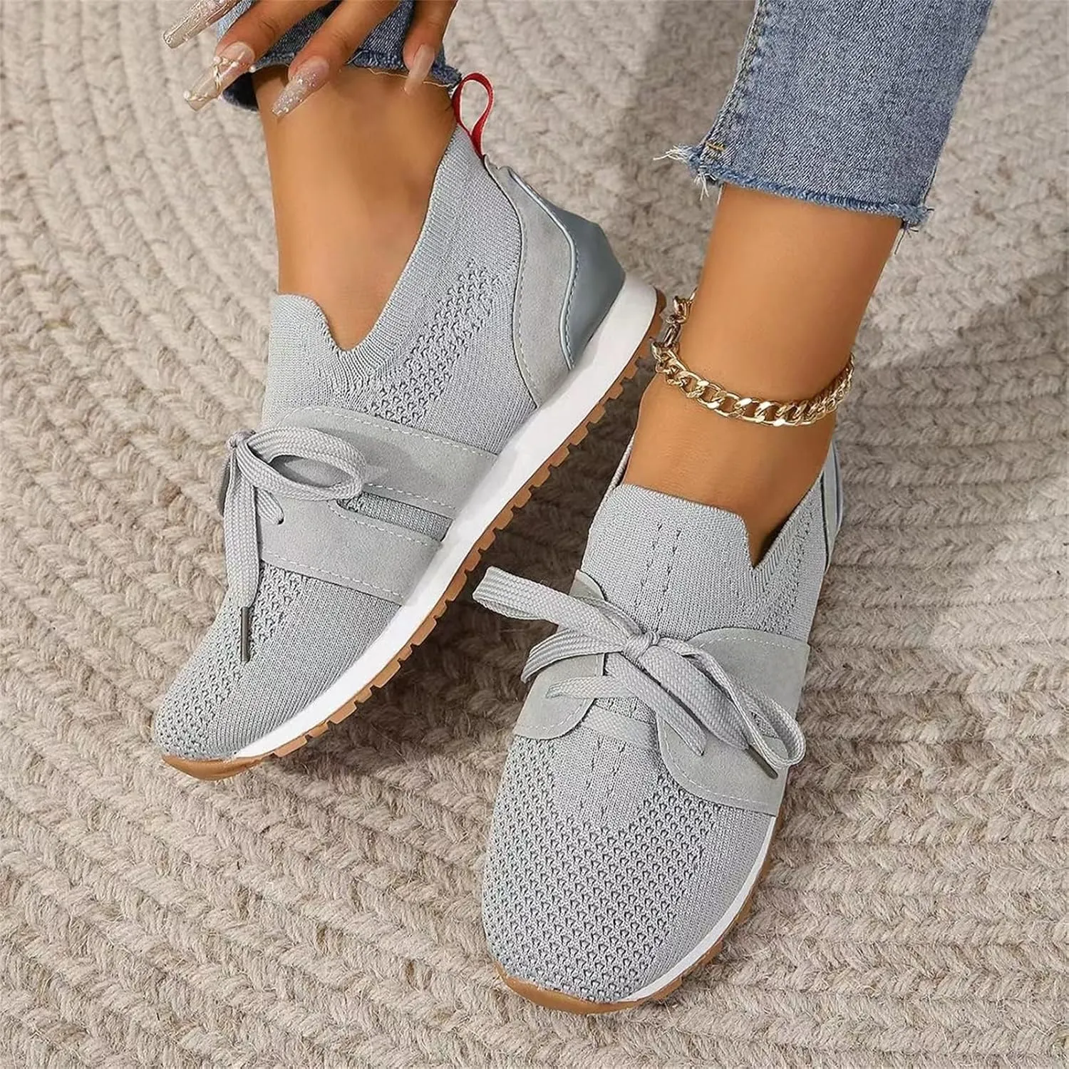 Ladmiple Running Shoes For Women Walking Shoes Lightweight Jogging Sneakers Classic Casual Slip On Athletic Gym Tennis Shoes