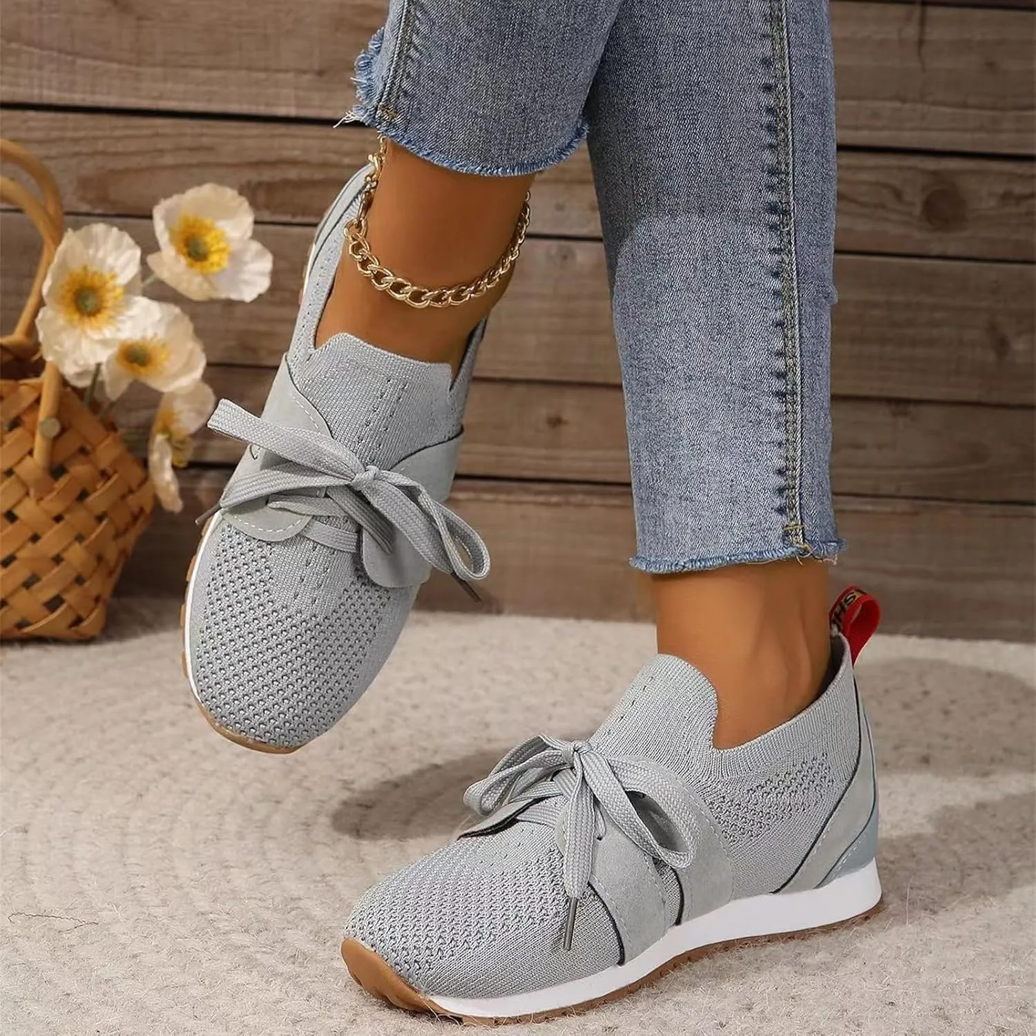 Ladmiple Running Shoes For Women Walking Shoes Lightweight Jogging Sneakers Classic Casual Slip On Athletic Gym Tennis Shoes