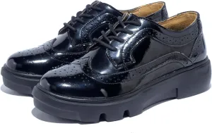 Leisure Walking, Minimalist Style, Lace Up Women's Platform Oxford Shoes， Women Comfortable and Non Slip, Restaurant Medical Supplies