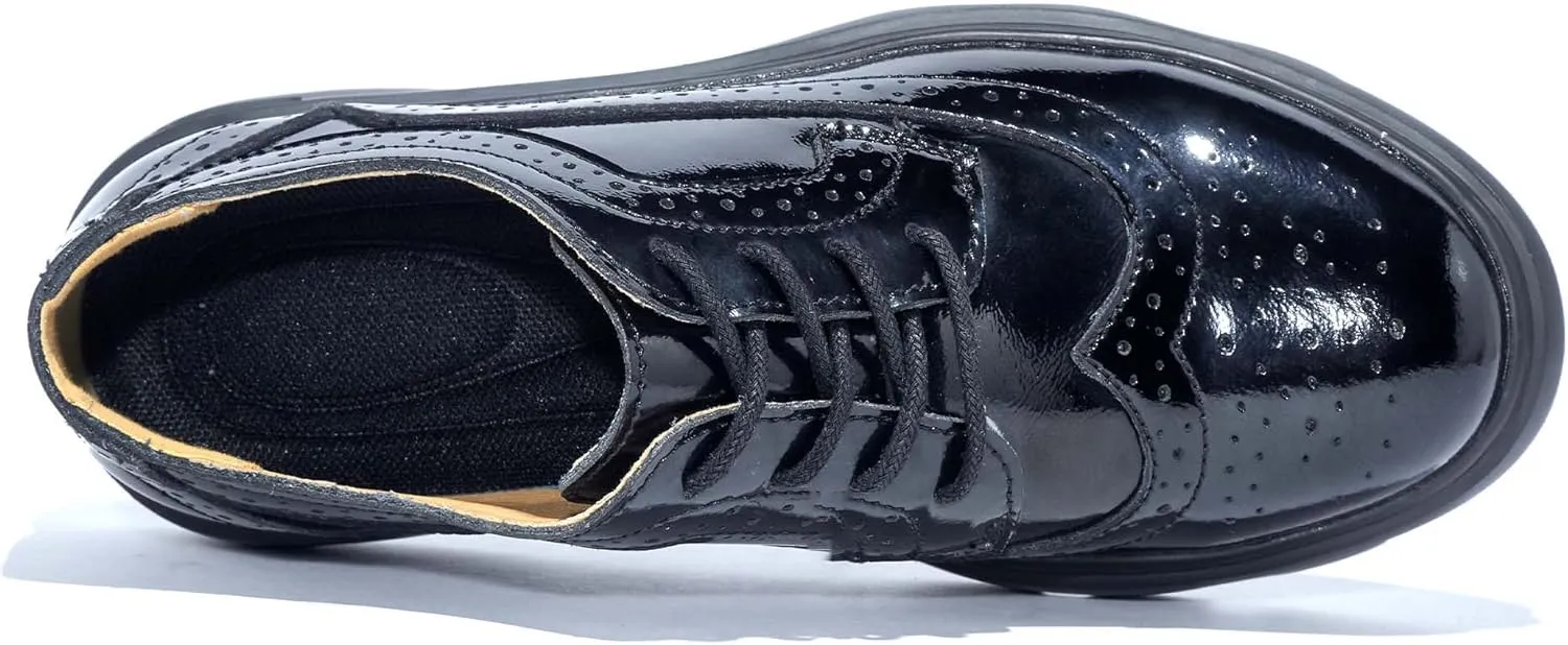 Leisure Walking, Minimalist Style, Lace Up Women's Platform Oxford Shoes， Women Comfortable and Non Slip, Restaurant Medical Supplies