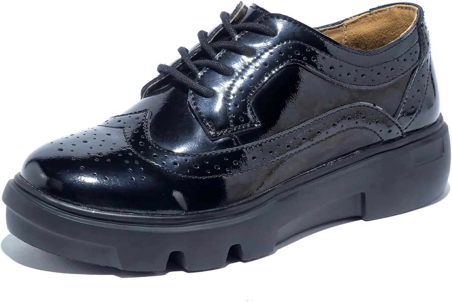 Leisure Walking, Minimalist Style, Lace Up Women's Platform Oxford Shoes， Women Comfortable and Non Slip, Restaurant Medical Supplies