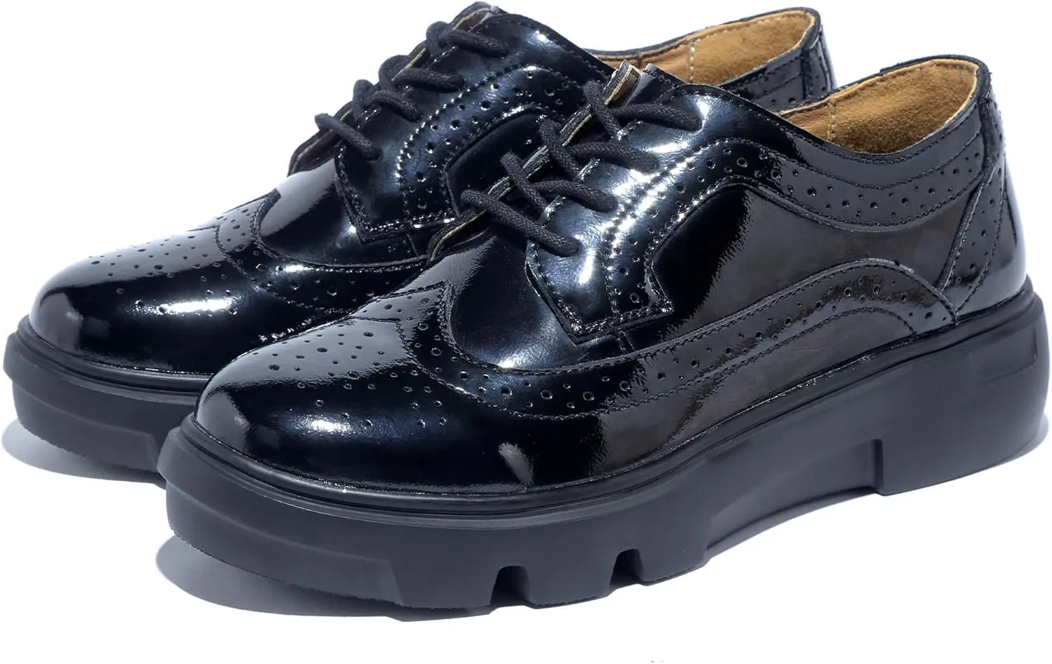 Leisure Walking, Minimalist Style, Lace Up Women's Platform Oxford Shoes， Women Comfortable and Non Slip, Restaurant Medical Supplies