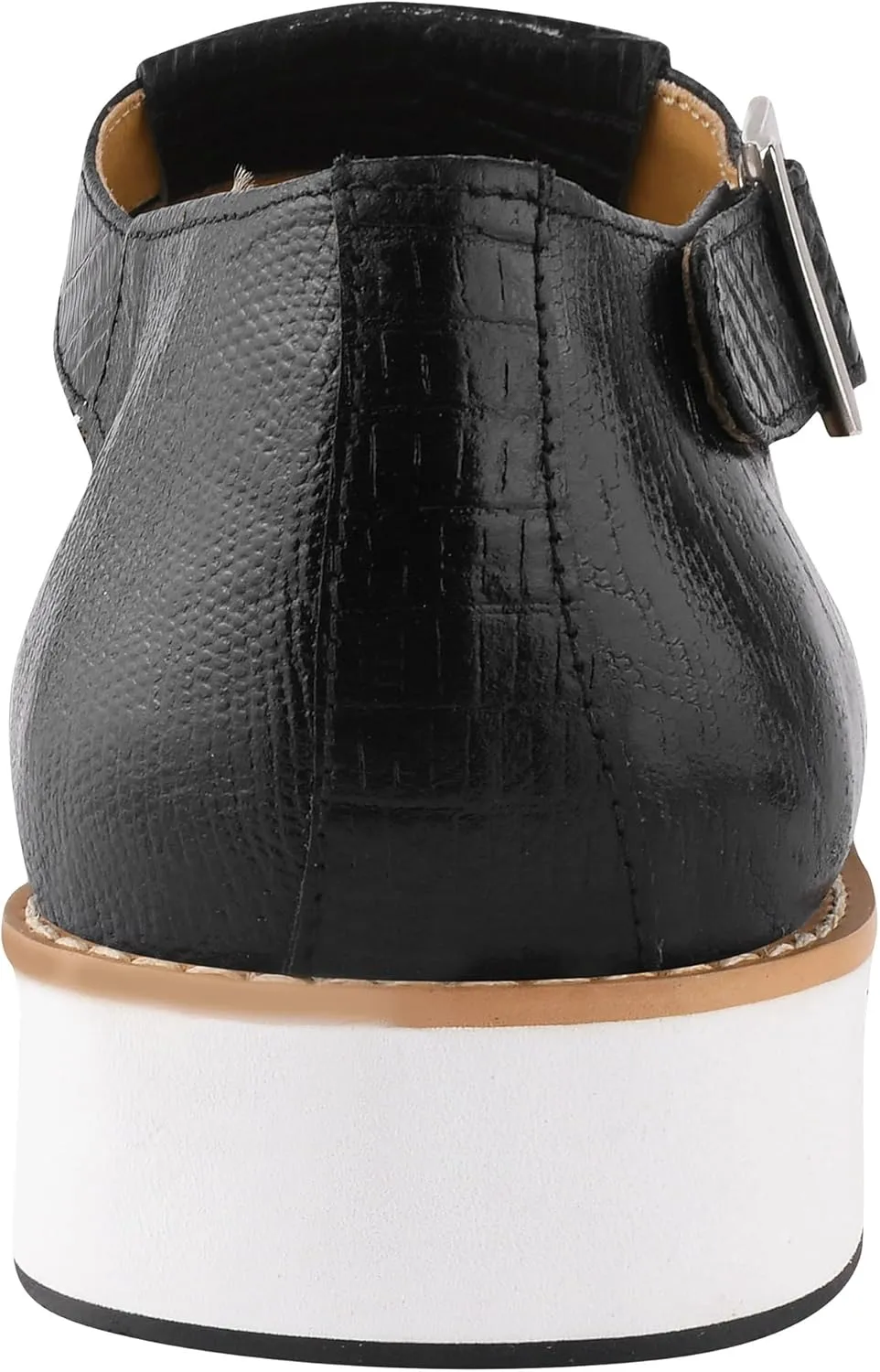 LIBERTYZENO Mens Fisherman Closed Toe Sandals Crocodile Print Genuine Leather Buckle Closure Casual Dress Shoes