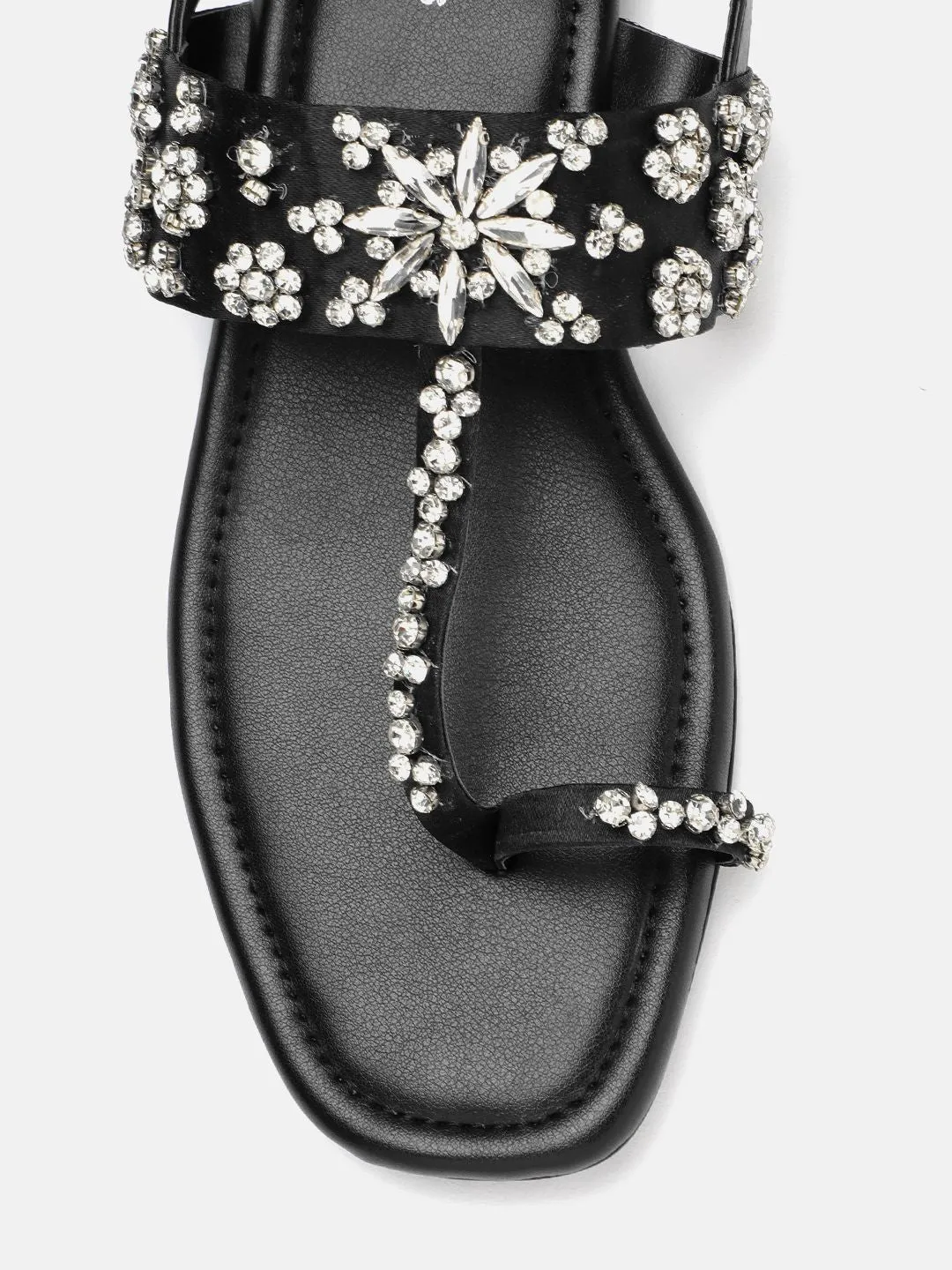 Lino Perros Women Embellished T-Strap Flats