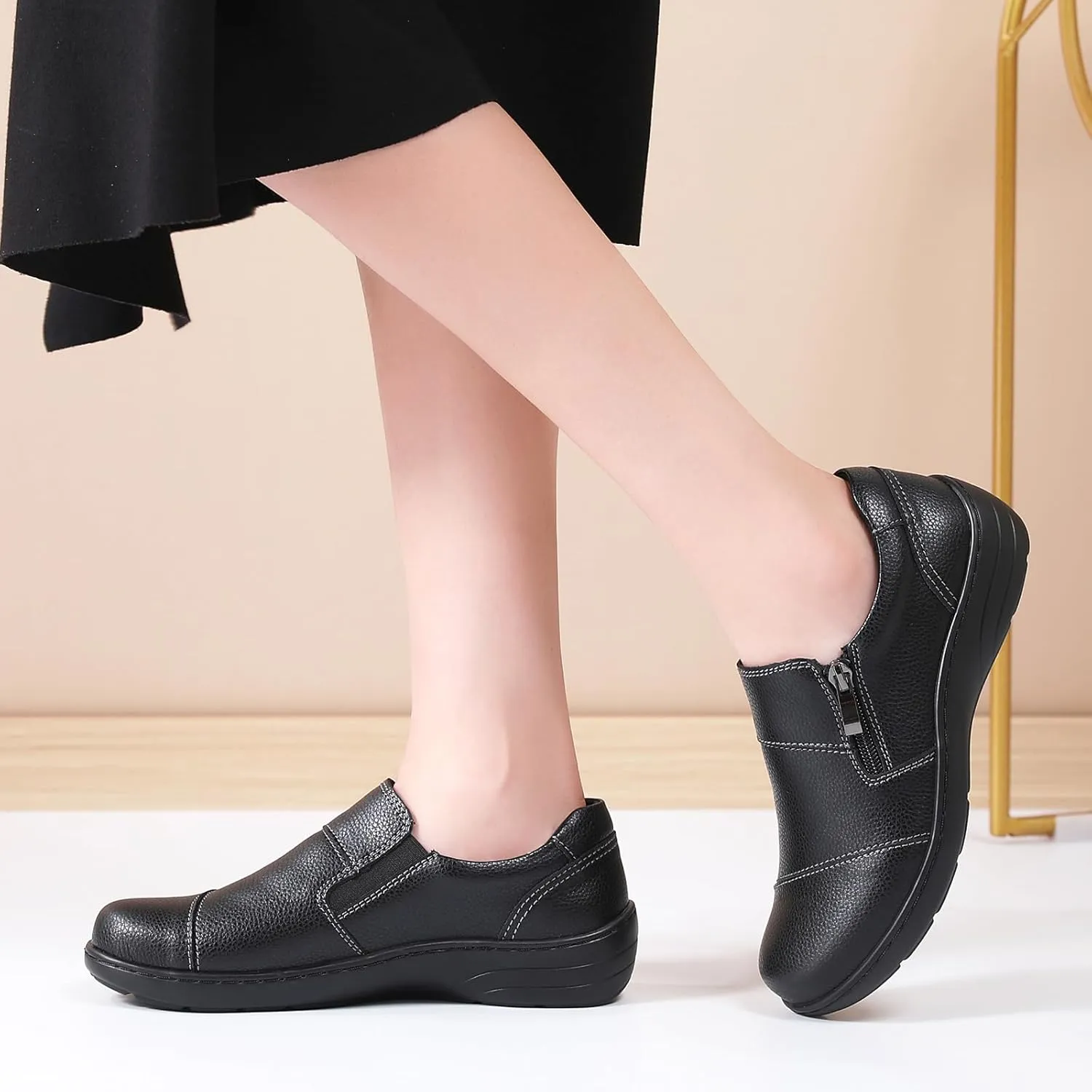 Loafers for Women Women's Loafers & Slip-Ons Zipper Walking Flats Casual Shoes Orthopedic Shoes Comfortable Dress Shoes Office Work Shoes