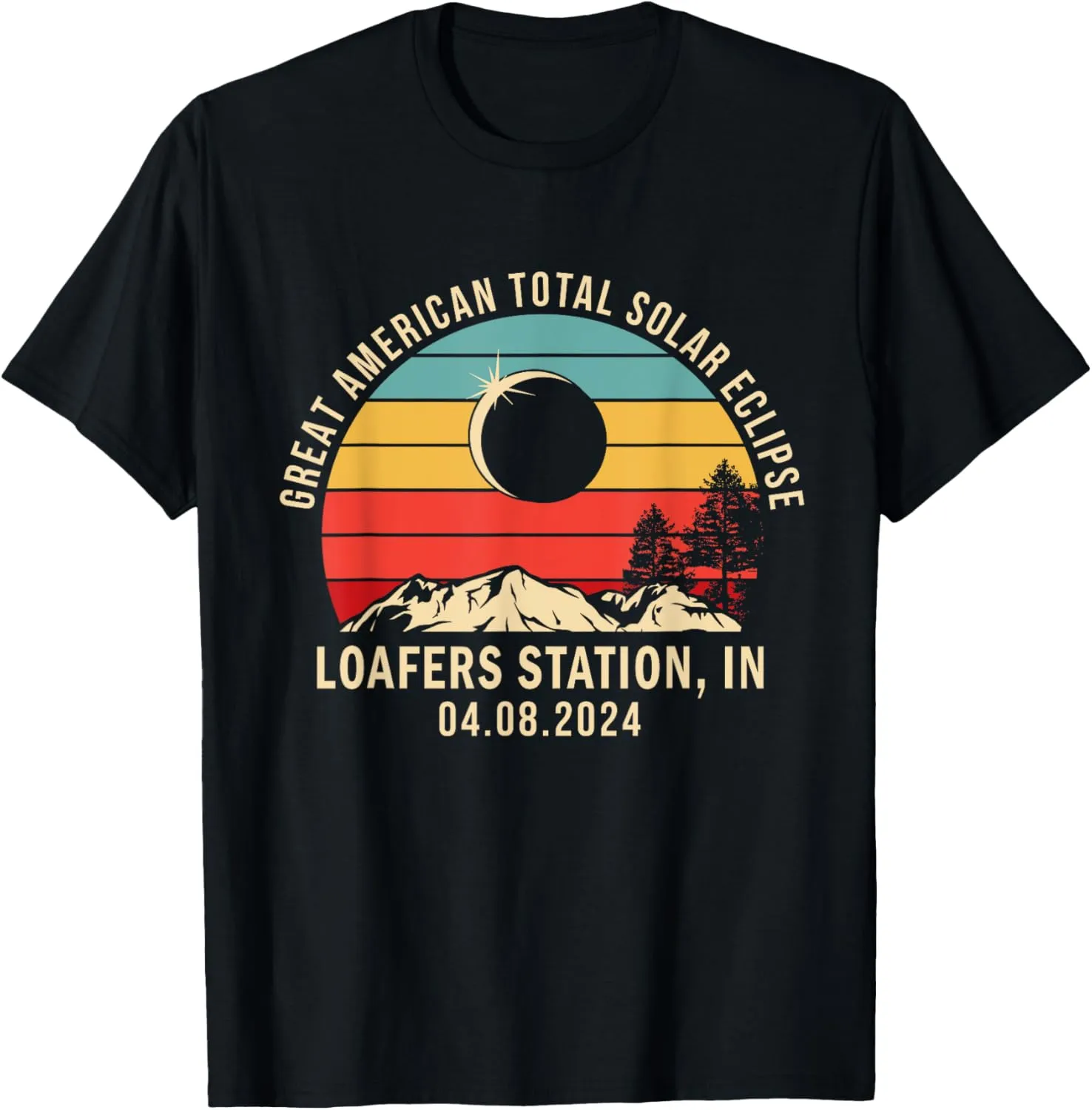 Loafers Station, IN Indiana Total Solar Eclipse 2024 T-Shirt