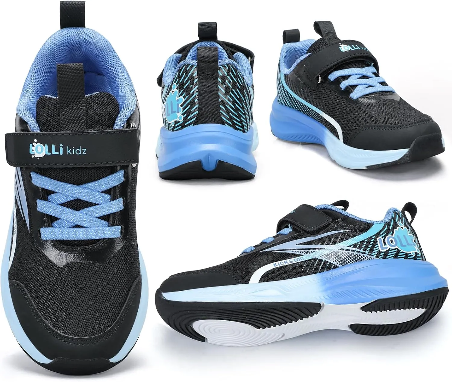 LOLLi kidz Boys Girls Shoes Kids Sneakers Athletic Tennis Shoes Lightweight Breathable Running Shoes