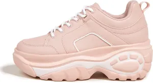 LUCKY STEP Women Chunky Platform Dad Colorblock White Neon Green Fuchsia Hologram Silver Casual Lace-Up Walking Sneakers