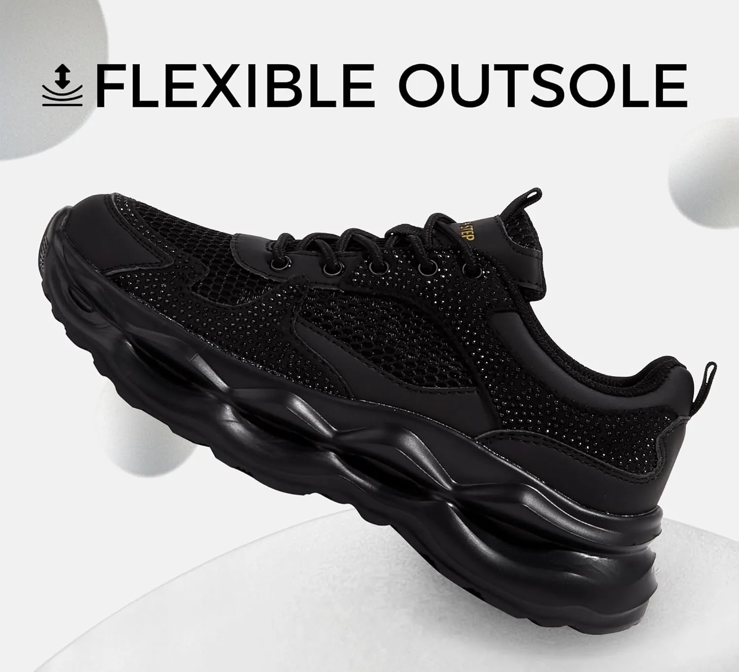 LUCKY STEP Women 's Chunky Sneakers 90s Fashion Thick Dad Rave Sparkly Bling Rhinestone Platform Casual Running Walking Shoes