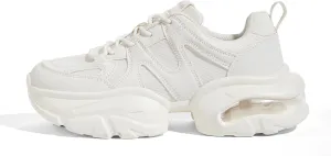 LUCKY STEP Women's Air Cushion Chunky Sneaker Fashion Thick Sole 90S Retro Dad Rave Casual Comfortable Walking Shoes