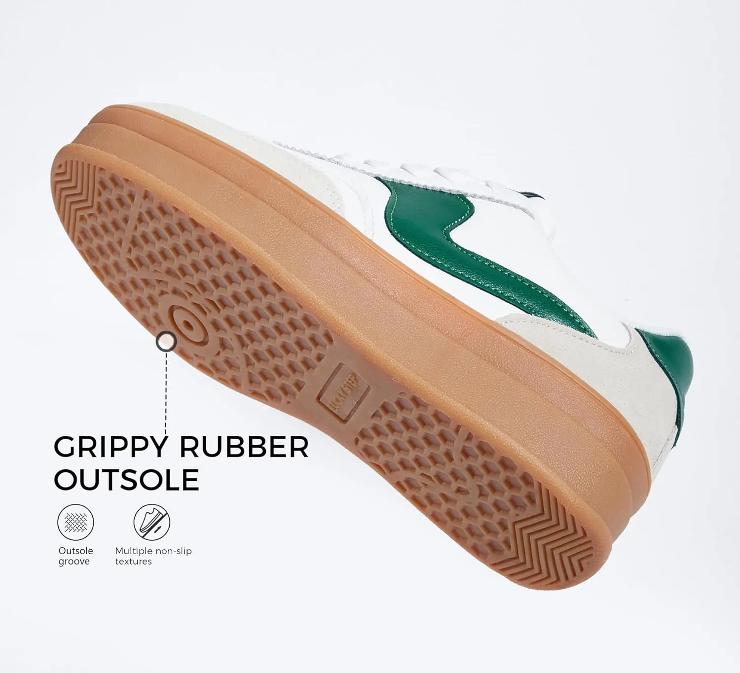 LUCKY STEP Women's Platform Fashion Sneakers Thick Sole Suede Genuine Leather Classic Rubber Gum Sole Low Top Casual Walking Shoes