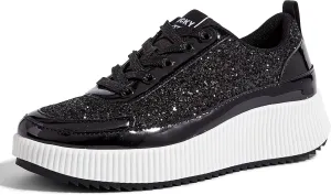 LUCKY STEP Women's Platform Sneakers Rhinestone Fashion Chunky Casual Sparkly Retro Braided Walking Shoes
