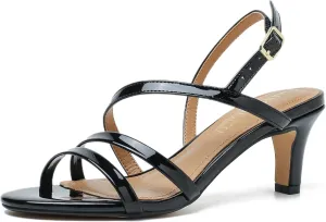 MAIERNISI JESSI Unisex Men's Women's Strappy Dress Sandals Kitten Heel Slingback Heels