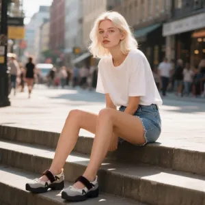 Mary Jane Sneakers for Women Extra Platform Strap Adjustable Flat Shoes with Thick Sole for Casual Work Daily