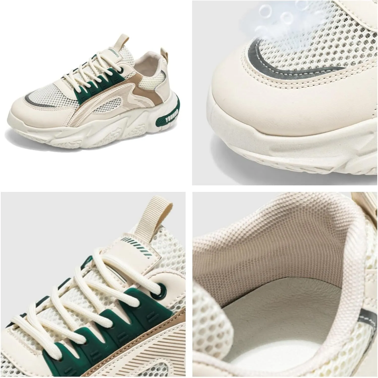 Men 's Fashion Breathable Mesh Chunky Platform Sneakers Casual Soft Thick Dad Shoes Retro Running Walking Shoes