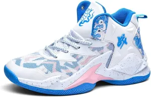 Men Women Lace Up High Top Basketball Shoes Breathable Non Slip Outdoor Fashion Sneakers Lightweight Volleyball Shoes Non Slip Basketball Shoes