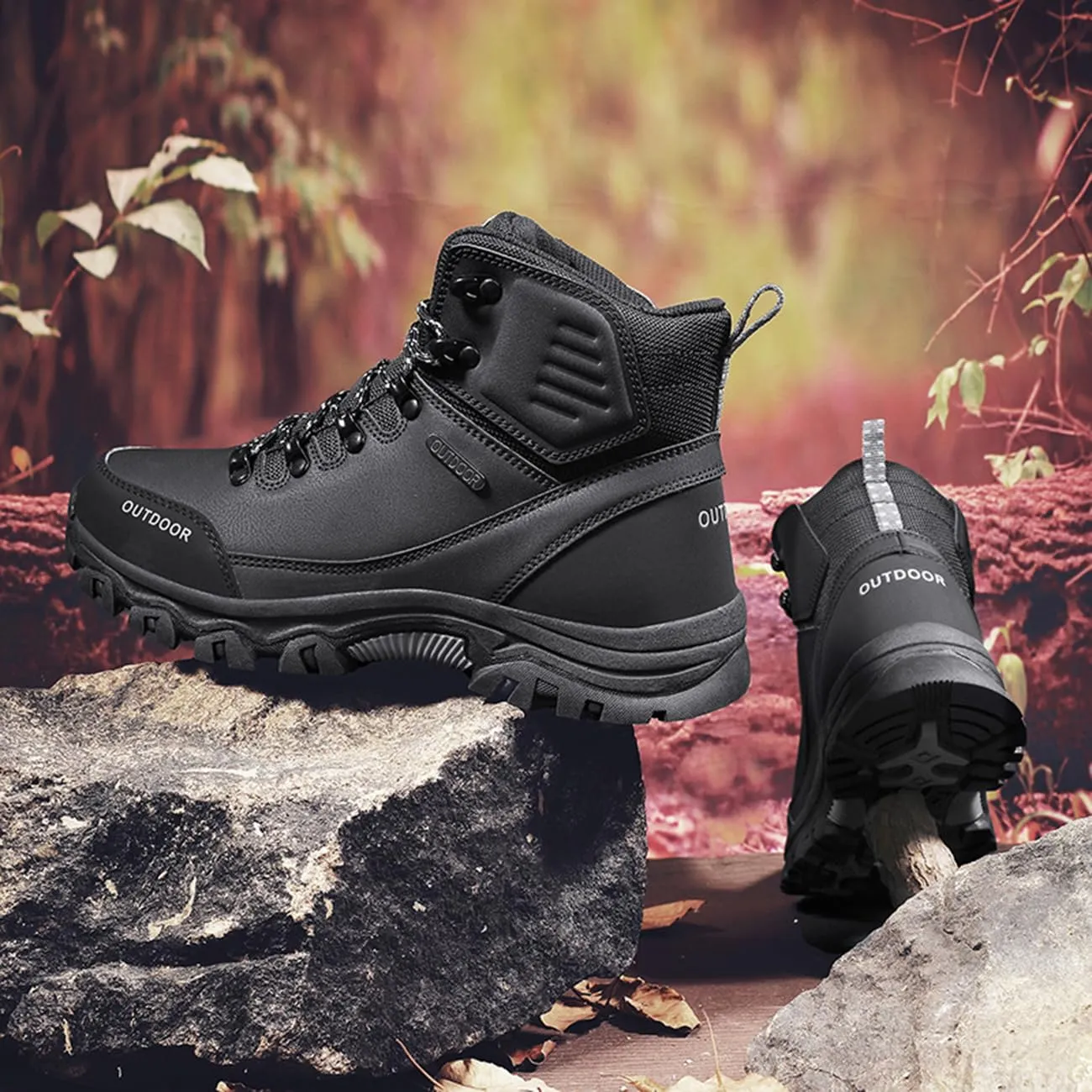 Men's Breathable Hiking Shoes Lightweight Waterproof Outdoor Boots for Trekking, Backpacking & Work Wear