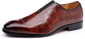 Men's Business Casual Plaid Loafers Slip-On Leather Shoes Classic and Fashionable High-End Leather Sleeve Oxford Shoes