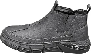 Mens Casual Leather Shoes Men Water Proof Non Slip Breathable Comfortable Side Zipper Leisure Sport Ankle Boots