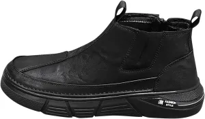 Mens Casual Leather Shoes Men Water Proof Non Slip Breathable Comfortable Side Zipper Leisure Sport Ankle Boots